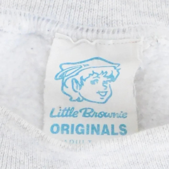 VTG 90'S Little Brownie Originals Gray Huskies Portrait Boxy Crew  Neck Sweater - Picture 6 of 13